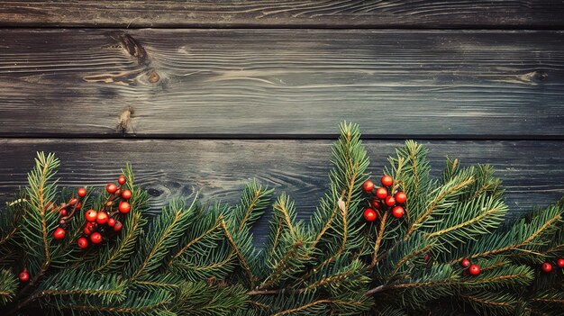 Kerstmis rustieke achtergrond met houten planken Kerstmis Vakantie Generatieve Ai