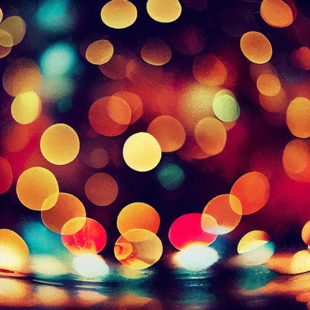 Kerstmis vage achtergrond met cirkels en lichte vlekken 3d illustratie