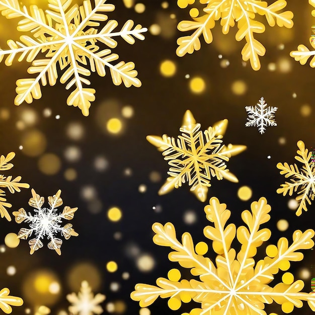 Kerstmis wazige achtergrond van complexe gedesfocuste grote en kleine vallende sneeuwvlokken gegenereerd door AI