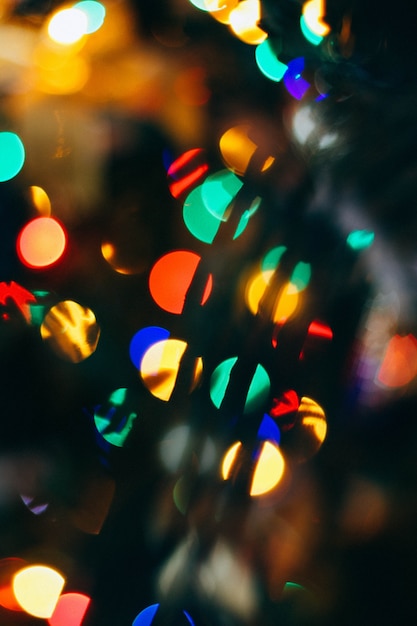 Kerstmisachtergrond, heldere bokeh. Onscherpe achtergrond.