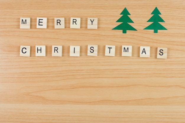 Kerstmisachtergrond - houten woord