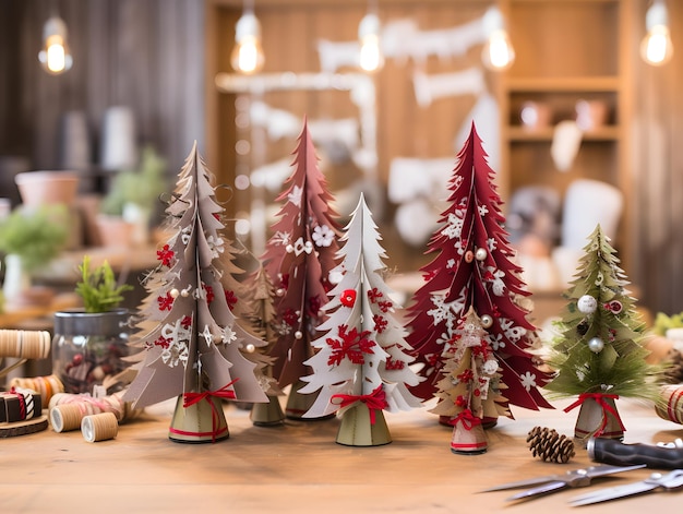 Kerstsfeer sneeuwpoppen en kerstbomen