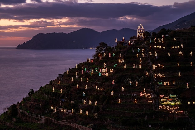 Kerststal in Manarola