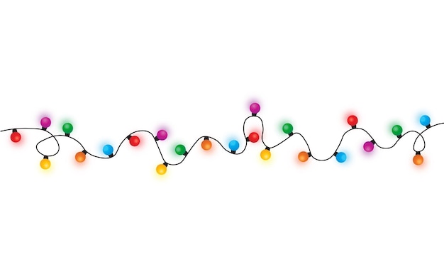 Kerstverlichting string geïsoleerd op een witte achtergrond vector