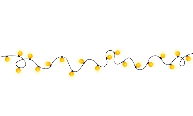 Kerstverlichting string geïsoleerd op een witte achtergrond vector