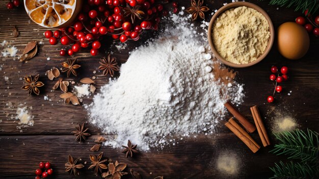 Kerstvoedselingrediënt voor het koken van Kerstmis