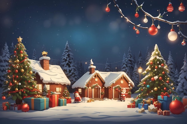 Kerstwonder Illustratie van een kerstboom met gloeiende kaarsen