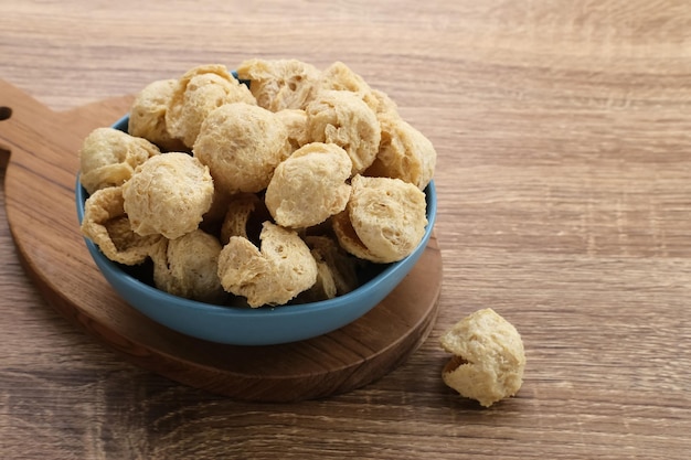 Kerupuk Tahu or Tofu crackers a traditional Indonesian snack made from tofu and flour