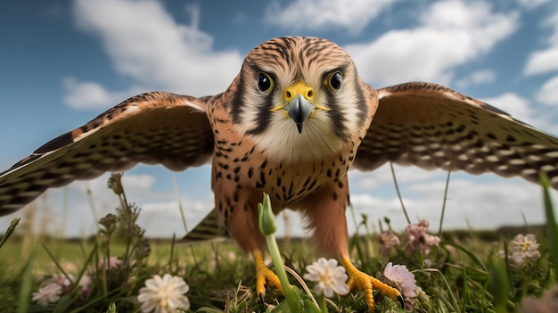 Kestrel39s Hover in the Springtime Meadow