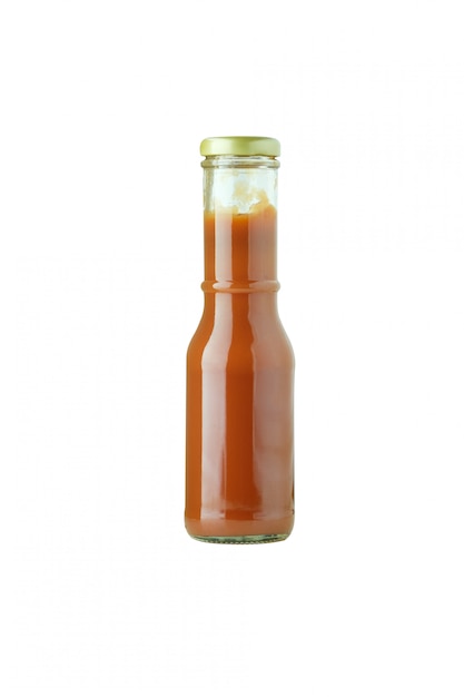 Ketchup bottle in isolated with clipping path