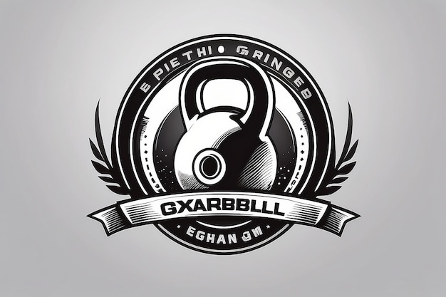 Kettlebell Gym Fitness Logo Bewerkbare en veranderbare vectorillustratie