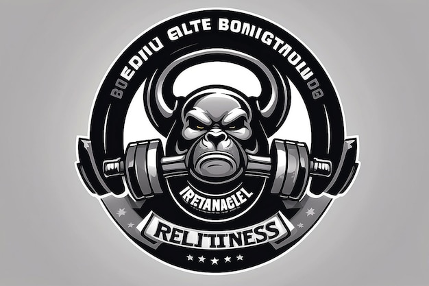 Фото Логотип kettlebell gym fitness редактируемая и изменяемая размерность векторная иллюстрация