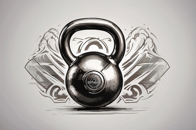 Логотип Kettlebell Gym Fitness Редактируемая и изменяемая в размере векторная иллюстрация