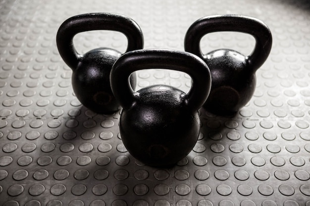 Photo kettlebells at the crossfit gym