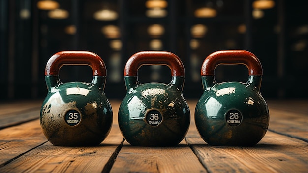 Foto kettlebells voor de sportschool