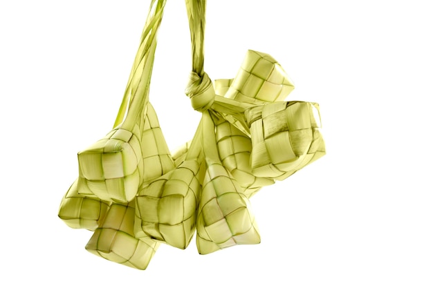 ketupat rice dumpling is a traditional food of indonesia during eid al fitr