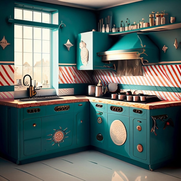 Keuken huis interieur fantasiestijl