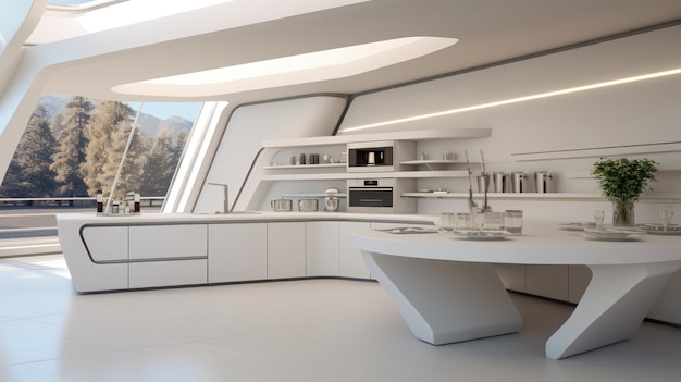 keuken interieur witte toon moderne futurist