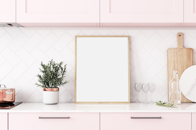 Keukenframe mockup 8x10 roze