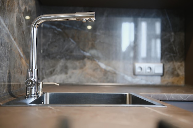 Keukenwatermixer Waterkraan gemaakt van chroommateriaal