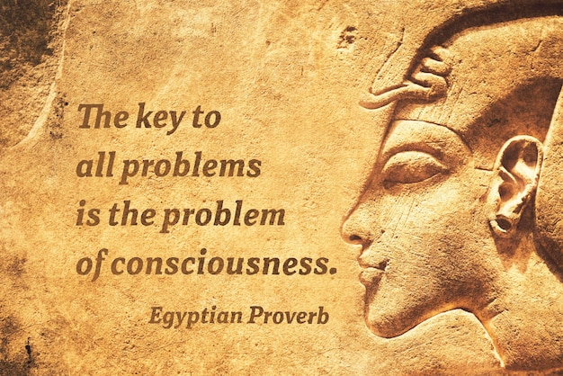 The key to all problems is the problem of consciousness - ancient Egyptian Proverb citation