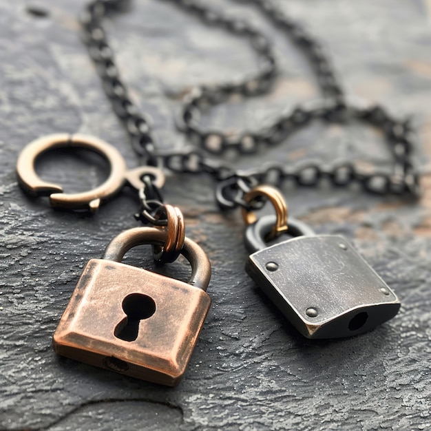 a key chain and keys are on a table