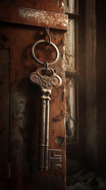 A key on a door Rusty key wallpaper