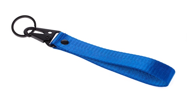 key holder with carabiner isolated on white  ​background