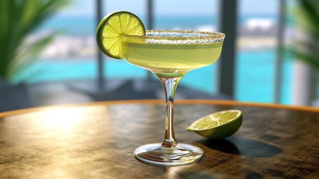 Key lime margarita hd 8k wallpaper stock photographic image