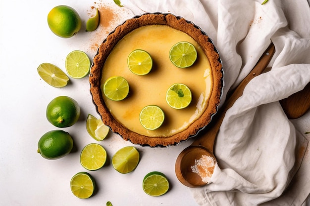 Key Lime Pie Bovenaanzicht Generatieve AI