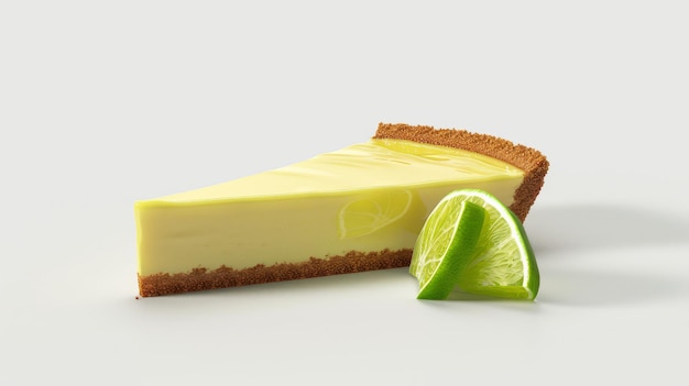 Key Lime Pie op een geïsoleerde witte achtergrond