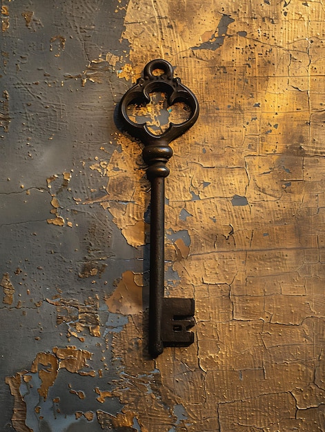 Key Shadow as Silhouette Cast on Wall Intricate and Detailed Creative Photo Of Elegant Background