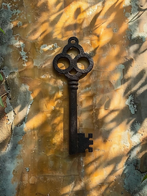 Key Shadow as Silhouette Cast on Wall Intricate and Detailed Creative Photo Of Elegant Background