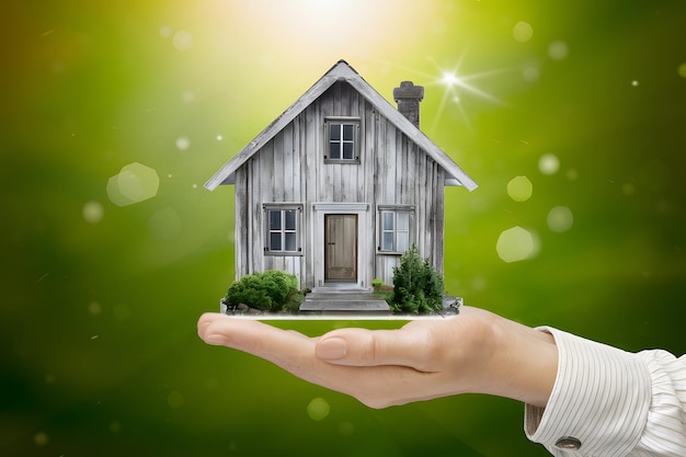 Key symbolizes attainment of dream home in real estate
