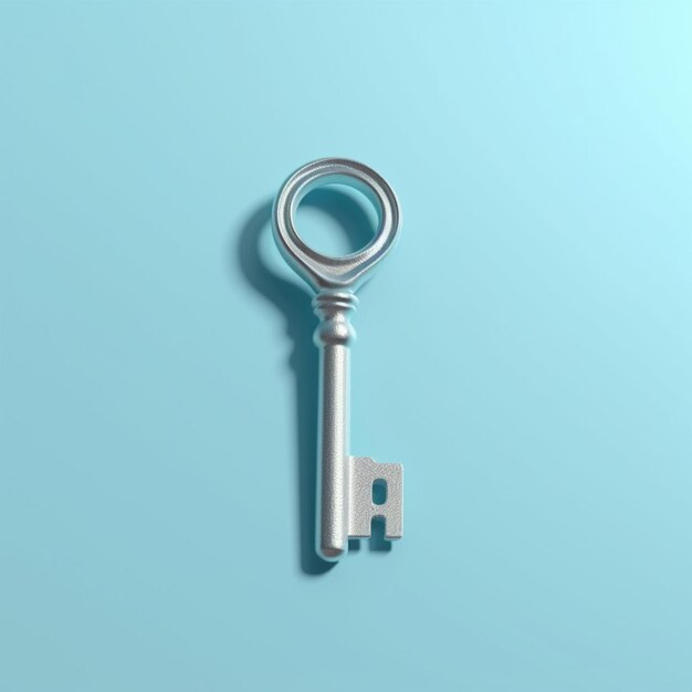 Key for unlock door cartoon illustration AI Generated