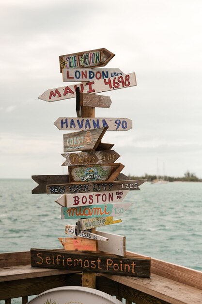 Photo key west destination street sign