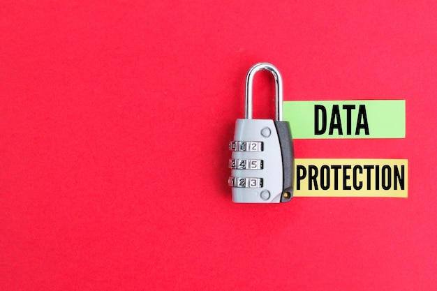 key with the word Data Protection the concept of personal data security Personal data protection