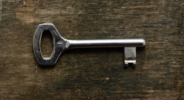 Photo key on a wood