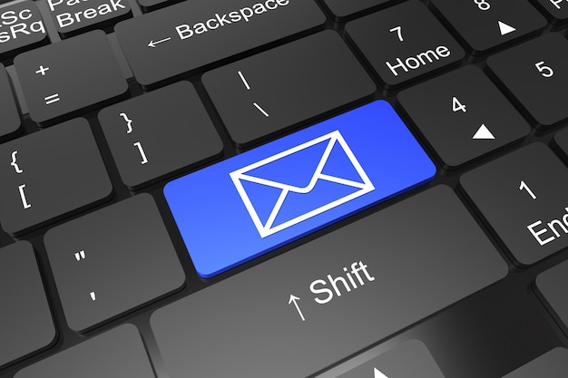 Keyboard enter button with mail symbol