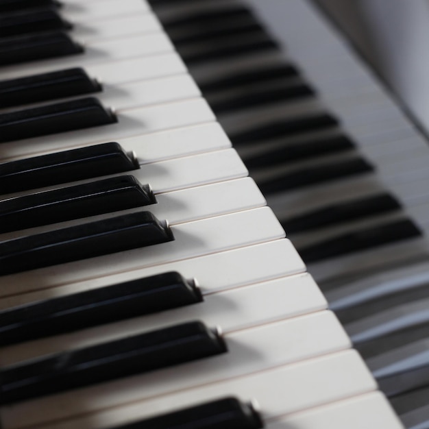 Keyboard of an retro piano