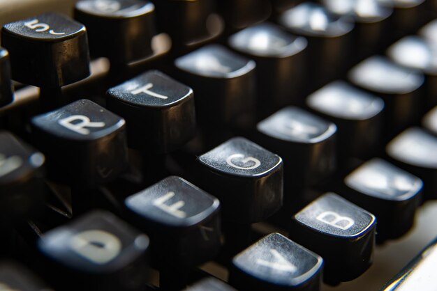 Foto keyboard van een vintage schrijfmachine