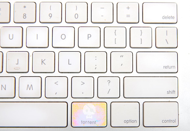 A keyboard with a dedicated key for torrent