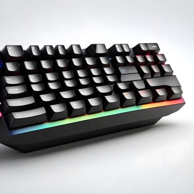 Photo a keyboard with a rainbow colored key that says  keyboard