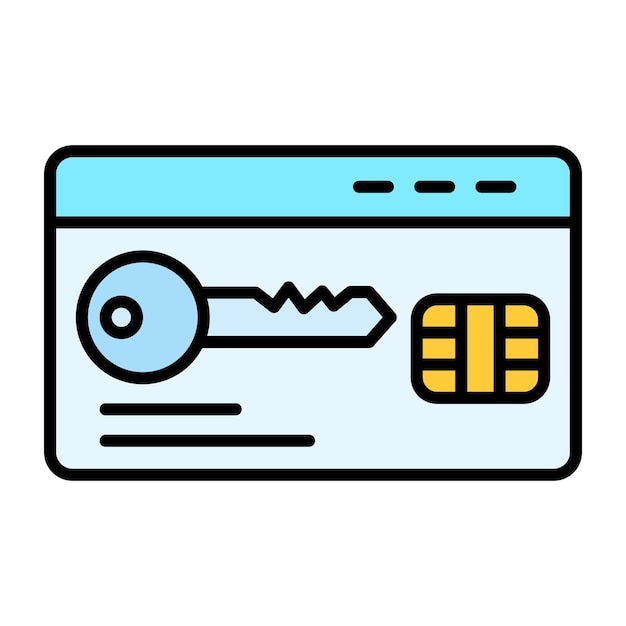 Keycard Flat Illustration