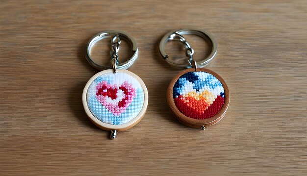 Photo a keychain that has a heart on it