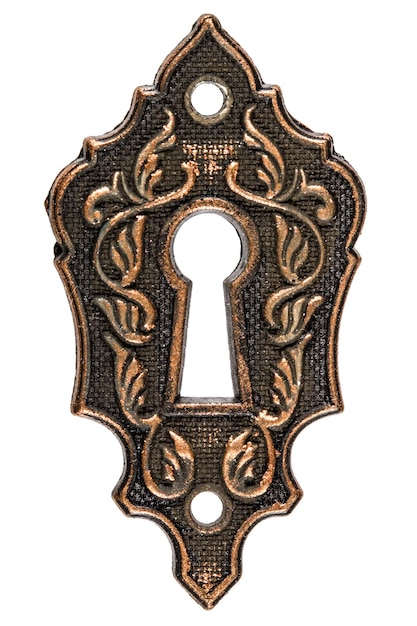 흰색 배경에 고립 된 열쇠 구멍 장식 디자인 요소
