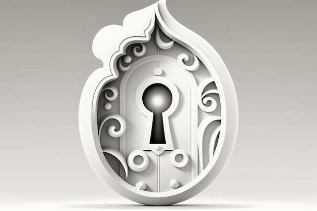 Photo keyhole with darkness decorative design element white background