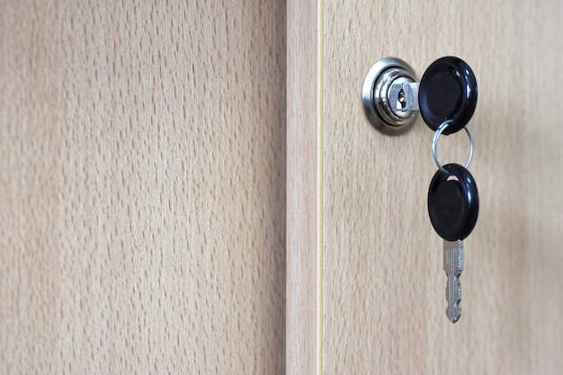 Keys in the lock in the office cabinet