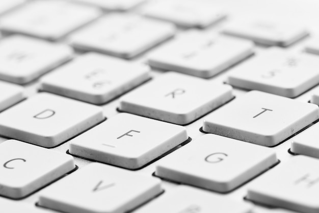 Photo keys of white personal computer keyboard