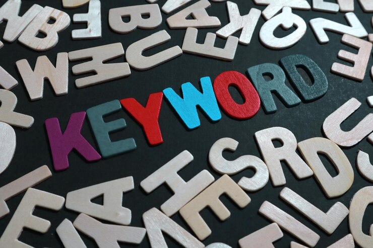 Photo keyword text words typography written on wooden life and business motivational inspirational concept